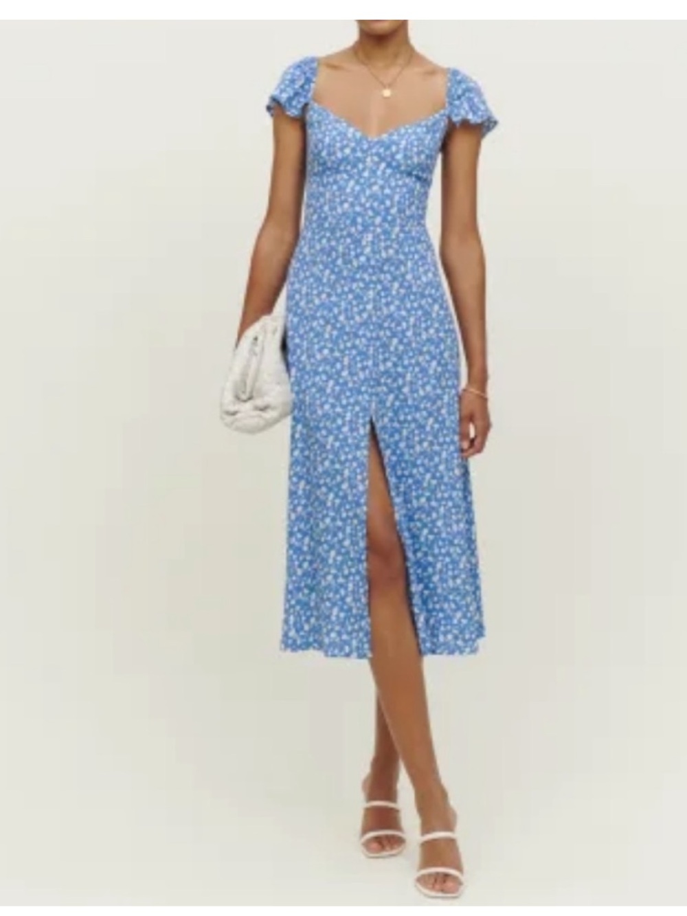 Reformation Baxley Marie Blue Floral Midi Dress - Picture 3 of 8